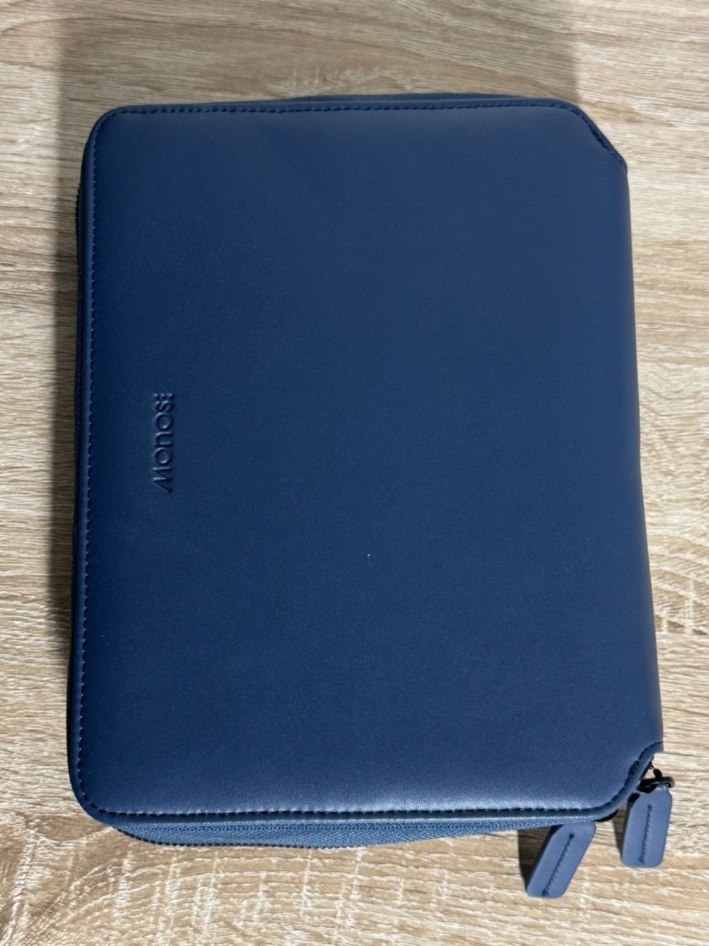 Monos Metro Classic Kit Travel Bag QuickSnap System Vegan Blue Leather Organizer